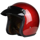 Harley Jethelme Retro 3/4 Integralhelm Motorrad Leder Retro Chopper Roller Cafe Racer Moto Helm DOT