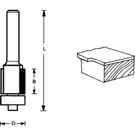 Famag Bündigfräser HM 12,7x25,4x70mm, S=8mm