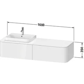Duravit Happy D.2 Plus Konsolenwaschtischunterbau wandhängend 1600x550 mm, 2 Auszüge, HP4944L8080,