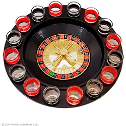 Trinkspiel Roulette mit 16  Glas Pinnchen