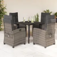 vidaXL Garten-Essgruppe 5-tlg. Grau