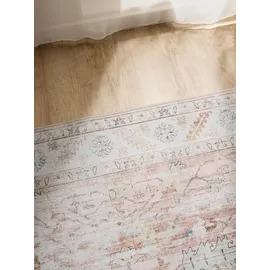 benuta Vintage-Teppich, Rosa, Kunststoff, Vintage, Rechteckig, 300x400 cm, Oeko-Tex® Standard 100, in verschiedenen Größen erhältlich, rutschfeste Unterfläche, waschbar, Teppiche & Böden, Teppiche, Vintage-Teppiche