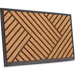 Fußmatte HANSE HOME "Mix Mats Gummi Kokos Crossings, Türmatte", schwarz (kokos,schwarz), B:45cm H:20mm L:75cm, Kokos, Teppiche, Strapazierfähig, pflegeleicht, robust, wetterfest, UV-beständig