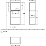 Villeroy & Boch Finion F500HGGK Seitenschrank 41,8 x 93,6 x 27 cm Midnight Blue/Anthracite Holz/MDF