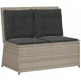 Furnicato Gartenbank Hellgrau Poly Rattan