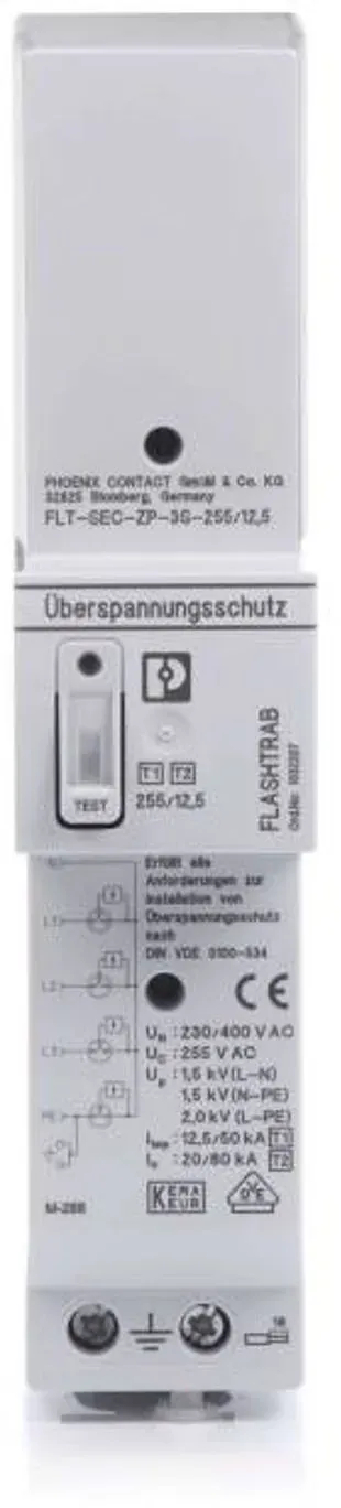 PHOENIX CONTACT Kombiableiter Überspannungsschutz-Ableiter Typ 1/2 FLTSEC-ZP-3S-255/12,5