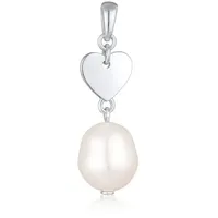 Nenalina »Anhänger Süßwasserperle Herz Modisch 925 Sterling Silber« | silberfarben