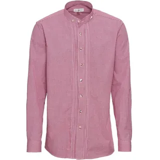 Almsach Trachtenhemd Karo-Stehkragenhemd Slim rot L