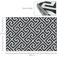 Outsunny Outdoor-Teppich, Kunststoffteppich mit Doppelseitigem Design, Wasserabweisender Balkonteppich, für