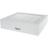 Myflair Möbel & Accessoires Aufbewahrungsbox, Setzkasten, weiß, mit Deckel aus Glas Schubkasten, weiß