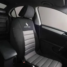 Woltu 5er Sitzbezüge Auto Einzelsitzbezug universal Größe, Komplettset,grau-schwarz