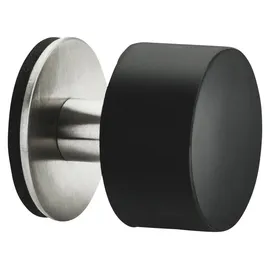 SOTech Türstopper HEKTOR Ø 40 mm H: 40 mm Edelstahl/schwarz Wandtürstopper Anschlagpuffer Türanschlagpuffer Anschlagschutz Türpuffer Türdämpfer selbstklebend
