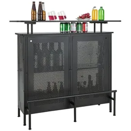 Costway Bartisch 120 x 50 x 106,5 cm Schwarz