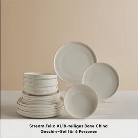 KARACA Stream Bone Felix XL Tafelservice 18-tlg. weiß