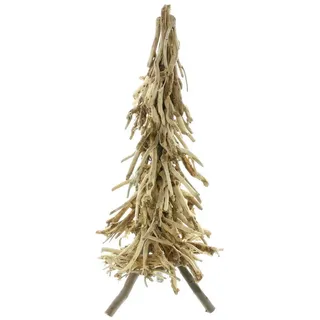 Dekoleidenschaft Tannenbaum Wurzelholz 78 cm hoch, Weihnachtsbaum Alternative, Christbaum aus Holz für Innen, Balkon & Gartendeko für Draußen