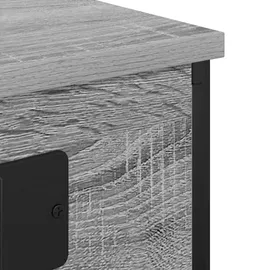 vidaXL Nachttisch mit Ladestation mit Regal Grau Sonoma Holzwerkstoff