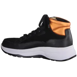 Finn Comfort Daytona Schwarz/Arancia - sportlicher Schnürschuh - Marken, Schwarz, leder (nappaseda/nubuk/diesel) für Damen, schwarz, Größe 39