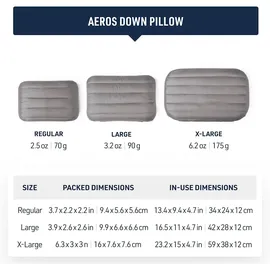 Sea to Summit Aeros Down Pillow grau 42 x 28 x 12 cm
