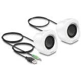 DeLock Mini Stereo PC Lautsprecher mit 3,5 mm Stereo Buchse Stecker USB Powered