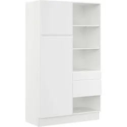 Mehrzweckschrank-Set IMPULS KÜCHEN "Warschau", weiß mit beton, optik natur, B:120cm H:206,2cm T:60cm, Holzwerkstoff, Pulverlack, Kastenmöbel-Sets, Vielfältige Varianten verfügbar; kombinierbar mit anderen Artikeln