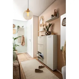 Schildmeyer Edno Highboard 59,8 x 124 x 19,5 cm Cremebeige / Canasta-Dekor