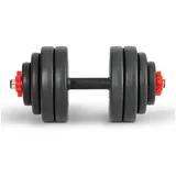 SportPlus Hantelscheiben SP-WS-015-V, 15 kg, Hantel Set, 15 kg, Kurzhantel, mit Sternverschluss, Riffelgriff schwarz