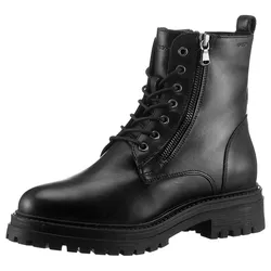 Winterboots GEOX "D IRIDEA K", Damen, Gr. 37, schwarz, Nappaleder, unifarben, casual, Schuhe, Chunky Boot, Plateau Stiefelette mit Warmfutter