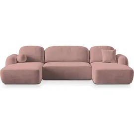 masseno Ecksofa SAVONA K Polyester 2-Sitzer Rosa