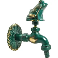 Tecuro Nostalgie-Auslaufventil FROSCH mit Ø 80 mm Wandrosette, Messing