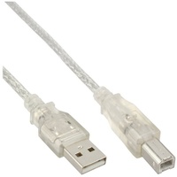 InLine USB 2.0 Kabel, A an B, transparent, 3m