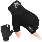 BEAST RAGE Fitness-Handschuhe für Training, rutschfest,gepolsterte Handfläche,Halbfinger-Workout,Gewichtheben-Handschuhe, Radfahren, Crossfit,Krafttraining (Black, XL)