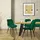 ML-Design Esszimmerstühle 4er Set Dunkelgrün Sitzfläche aus Samt mit Rückenlehne,