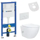Belvit Spülrandloses Hänge WC Set mit WC-Sitz Weiß