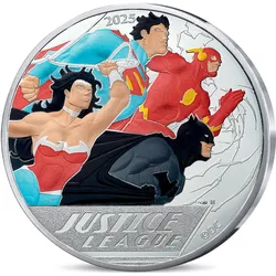 Die offizielle französische Silber-Gedenkmünze "Justice League"