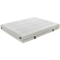 Yatas Wendematratze Royal DUO 7, Weiß, Textil, H2 + H3, Füllung: Polyester, rechteckig, 90x200 cm, Oeko-Tex® Standard 100, Bezug abnehmbar/waschbar, für Hausstauballergiker geeignet, wendbar, verstellbare Lattenroste mit Aloe Vera, atmungsaktiv, alternative Größen erhältlich, Partnermatratze, Wendematratze, Schlafzimmer, Matratzen Shop, Matratzen