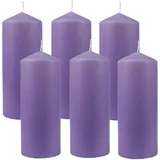 HS Candle Stumpenkerzen Ø8cm 6er Pack Violett