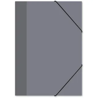 itenga Zeichenmappe DIN A3 mit Motiv - Gummizugmappe Sammelmappe - für Kinder Jugendliche Schüler Mädchen Jungen (grau)