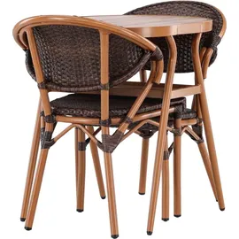 venture home Abrantes Gartentisch 80 x 80 x 0 cm Braun