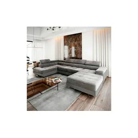 masseno Wohnlandschaft Velours 3-Sitzer Grau