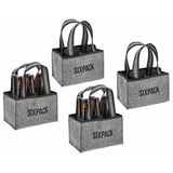 Novaliv 4X Flaschenträger 6 Flaschen Bierträger Sixpack Männerhandtasche Filz Herrenhandtasche Bier Flaschentasche 22,5x15x14cm (LxBxH)