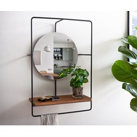 DeLife Spiegel Cadria, Akazie Natur Metall schwarz 45x65cm Spiegel beige