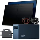 sunniva Balkonkraftwerk Full Black Bifazial 1000 W inkl. 2,01 kWh Speicher + 2 x 500 W N-Typ Glas-Bifacial Module