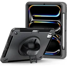 JT Berlin Rugged Kickstand & Handstrap Case für iPad Pro 11" (M3 2025, M2 2024) Schwarz