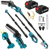 panthem 4 in 1 Akku Hochentaster 6 Zoll Mini Kettensäge mit Akku für Makita 18V & 45 mm Elektrische Gartenschere, 21V 4000mAh, Elektrische Baumschere Astschere, HandKettensäge Teleskop Astsäge