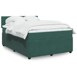 vidaXL Boxspringbett mit Matratze Dunkelgrün 160x200 cm Samt