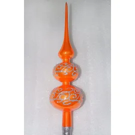Christbaumkugeln-24.de Weihnachtsbaumspitze Groß 35cm in Hochglanz Orange Baumspitze Spitze Tannenbaumspitze Christbaumspitze Weihnachtsbaum Christbaum Tannenbaum Christmas Tree Top
