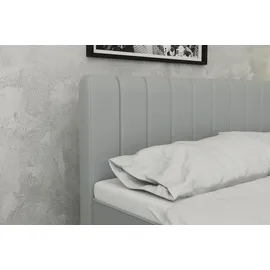 panda möbel Boxspringbett Doppelbett 160x200, Hellgrau, AVALON, mit Bettkästen, mit Matratze, mit Topper, Panda Möbel - Grau