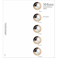 Lindner 1110-2 Vordruckblatt karat für 10€-Sammlermünzen mit Polymerring: Deutsc