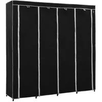 VidaXL Kleiderschrank mit 4 Fächern Schwarz 175 x 45