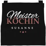 SpecialMe personalisierte Kinderschürze mit Namen Meisterkoch Küchenschürze, Kochschürze Jungen Mädchen Kinder schwarz 6-10 Jahre - 6 Jahre